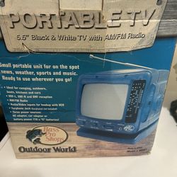 Bass Pro Shops Portable TV 5.5" Black & White TV with AM/FM Radio, model #00507
