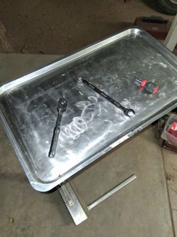 Stainless steel mechanic mobile tool tray
