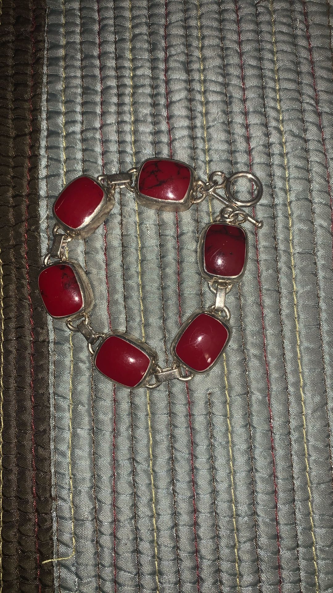 925 Silver/Coral Bracelet MEXICO