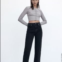  NWT Zara Straight leg Ankle Length Fringe bottom