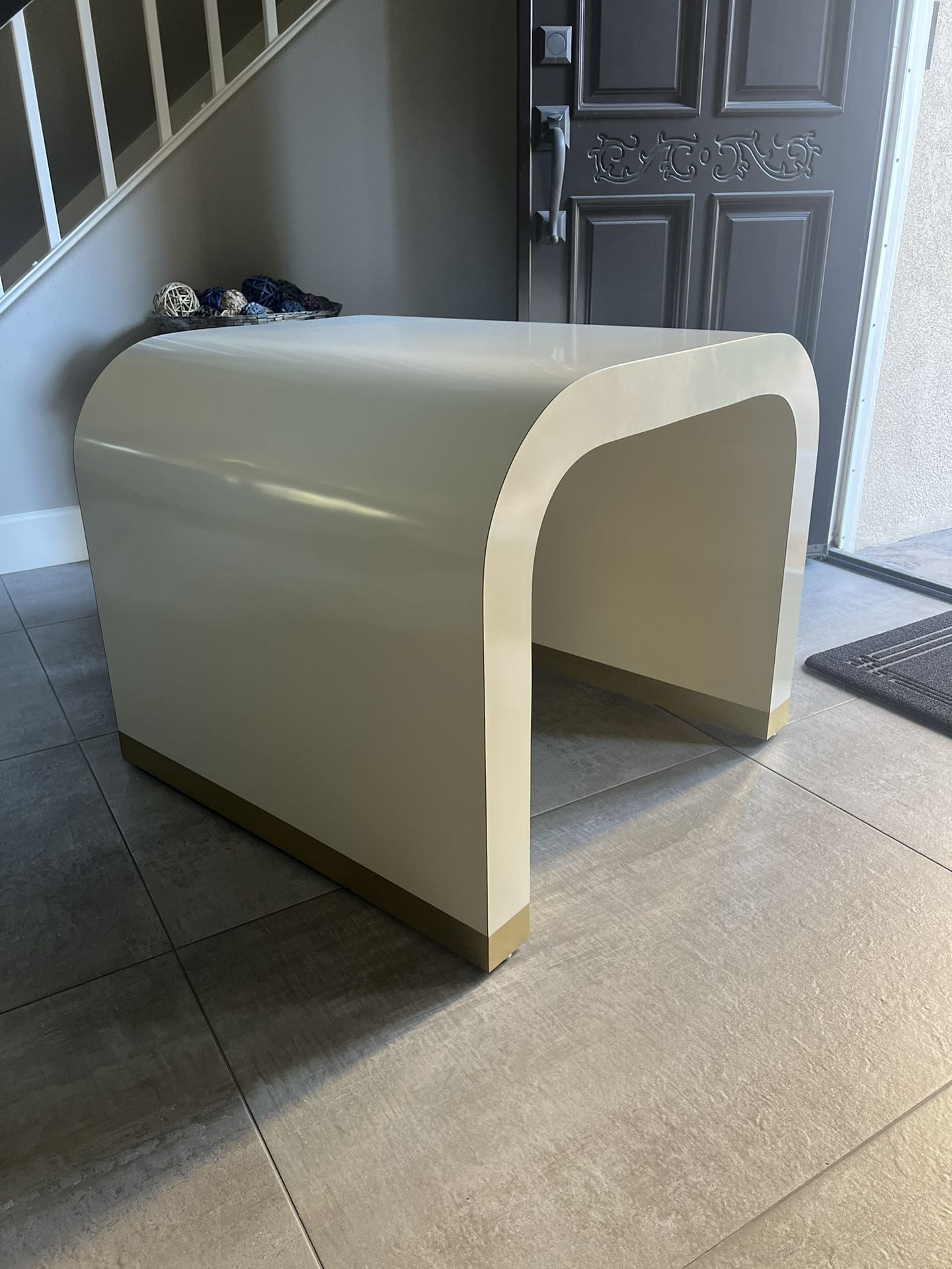 1980s Postmodern Side Karl Springer Style End Table