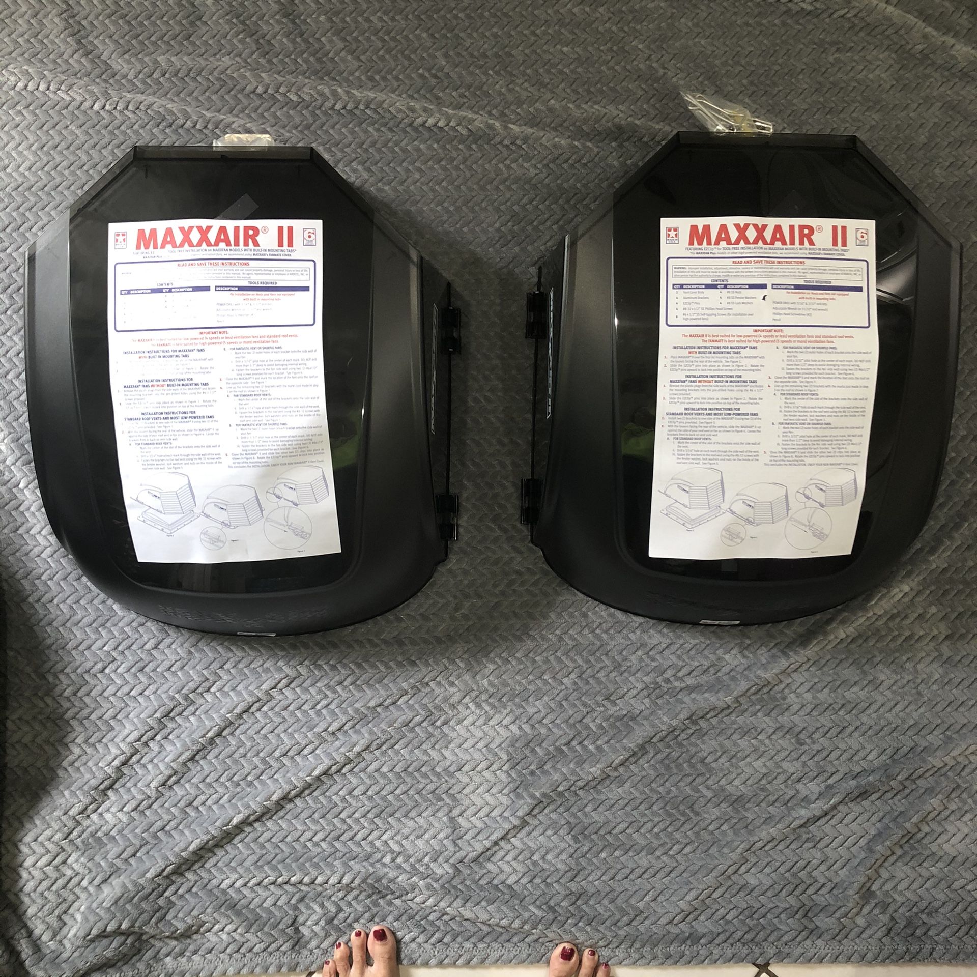 Maxxair II RV Vent Cover w/EZ Clips for Tool Free Install (2Pack) Smoke Color for Sale in Fort