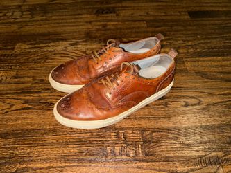 Grenson Sneaker 3 Men’s Tan Brown Leather Wingtip Brogue Lace-Up Sneaker Sz 10G
