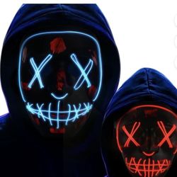 Halloween Adult Mask 1-Red And 1-  blue