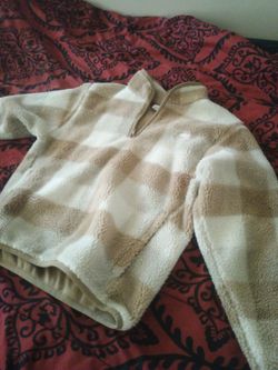 Sherpa Fleece Quarter-Zip Pullover size small