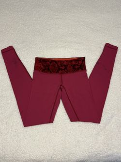 Lululemon Women Red Wunder Under II Full Length Leggings
