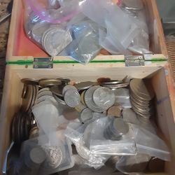 Box Of Coins . Pennys. Dines. Nickels To Much To List . Selling For A Old Neighbor 