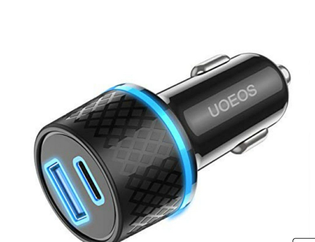 Car Charger,UOEOS 36W USB C Car Charger Adapter,Fast Charging PD and Quick Charge Compatible with iPhone 12 XR/Xs/Max/X,iPad Pro,MacBook,Car USB


