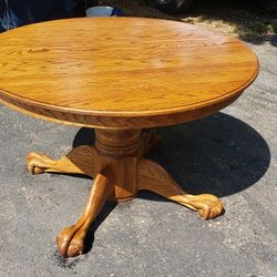 48 Inches Solid Wood Round Wood Table, No Leaf