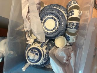 Original Blue Willow Ceramic Tea Set Collection & Dinner Set