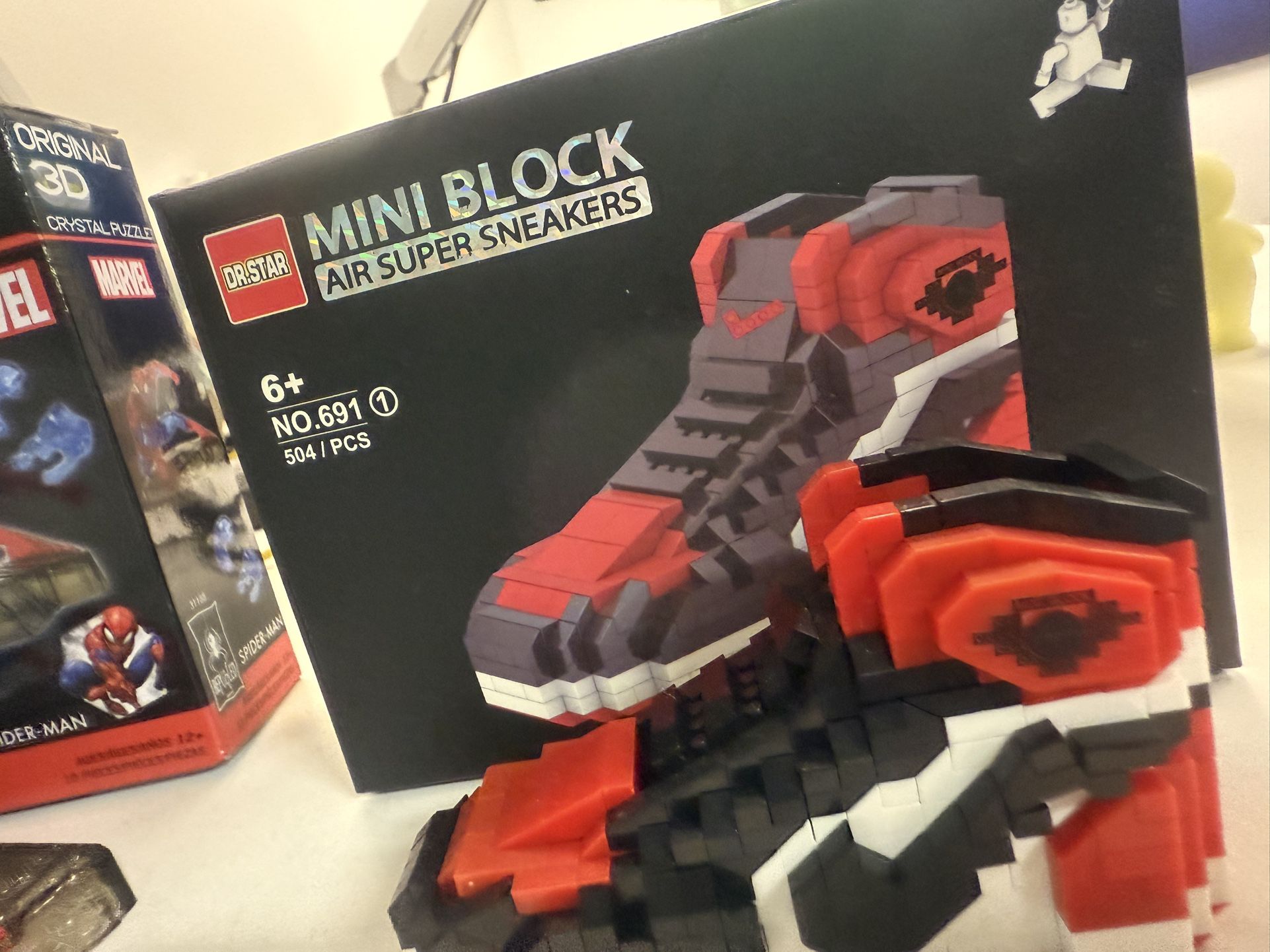 BUILT - Jordan Ones Black And Red White Lego Style Comes With The Boxes Seen In The Photos-currently In Alameda