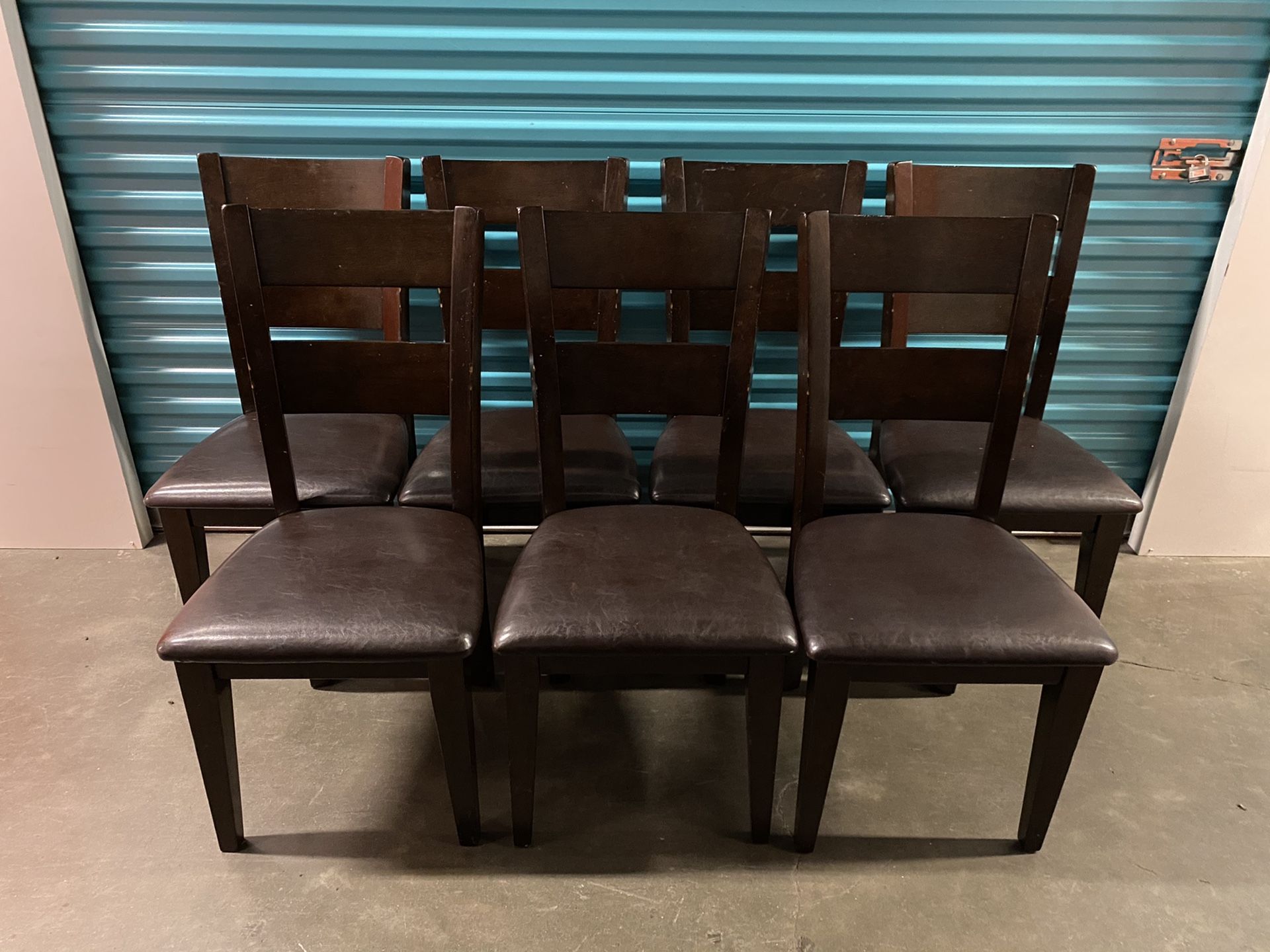 Set Of 7 Beautiful Hardwood Cushioned Chairs