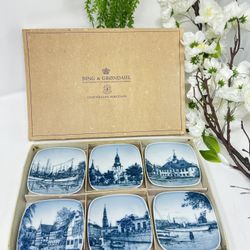 J3. 6 Mini Collector Plates – Bing & Grondahl Copenhagen Denmark – Kjeld Bonfils 3 1/4” • New in Box