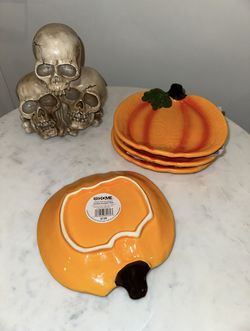 Set of Pumpkin Plates 