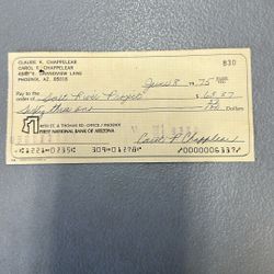 Vintage 1970 First National Bank of Arizona Cancelled Check – Phoenix Banking Memorabilia