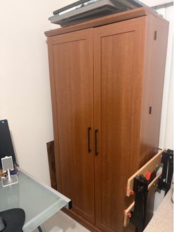 Modern Storage Cabinet / Armoire – Cherry Finish – 71” Tall