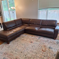 Brown Leather Sectional Sofa