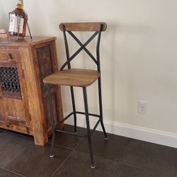 Reclaimed, Wood, And Iron Bar Stool