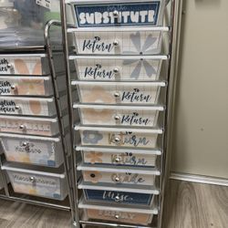 Rolling 10-Drawer Organizer Cart (Locking Wheels)