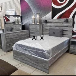 ^Ashley Queen Bedroom Set 4 Piece Brand New 