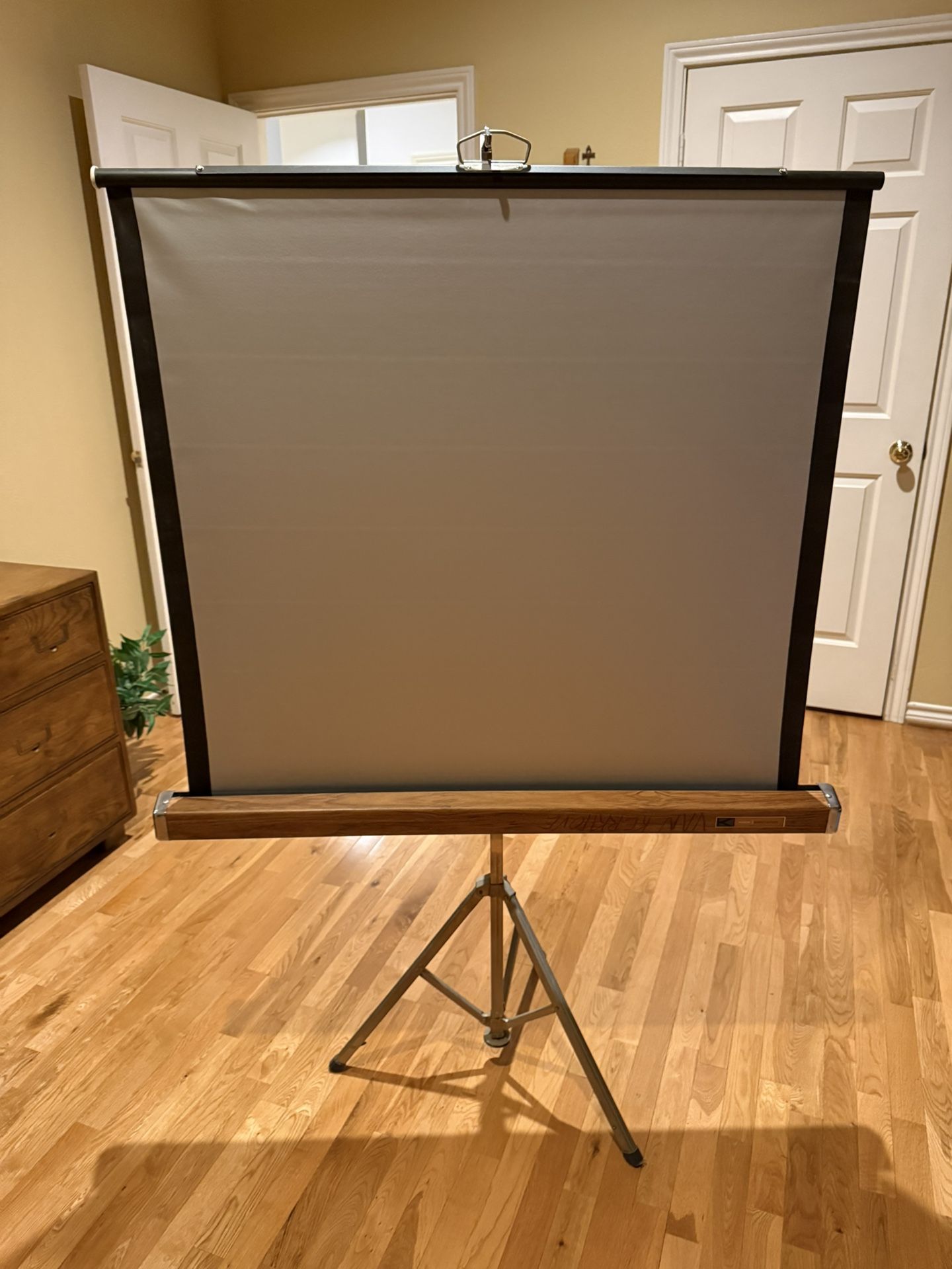 Vintage Portable Projection Screen with Tripod Stand