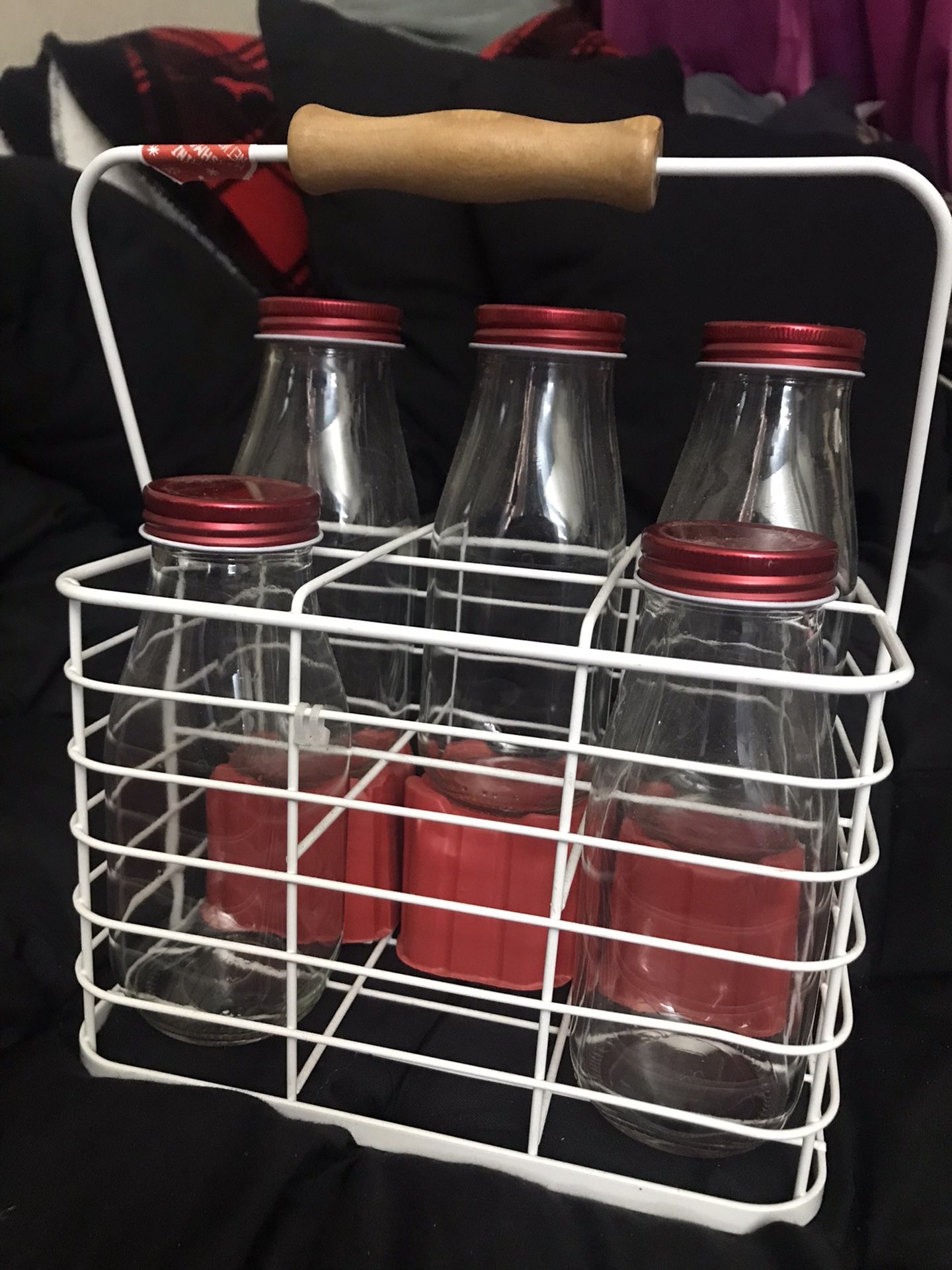 Cute Milk Bottles With Carrier