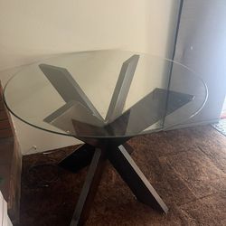 Round Table Solid Glass