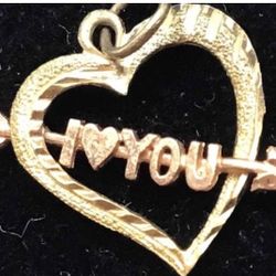 14k Solid Gold Heart Charm Valentine Gift
