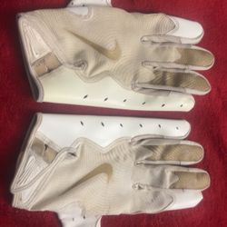 White Nike Football Gloves
