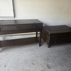 Set - Coffee Table + Sofa Table - All Wood 