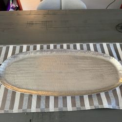 Silver Colored Metal Decorative Tray