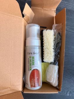 Suede & Nubuck Foaming Cleaner Kit by Care Guys:Cleaning 4 Piece Set, Clear