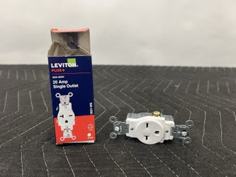 8 Pack Leviton PLUS+ 5821-WS  20A-250V 20 AMP Single Outlet 6-20R White New