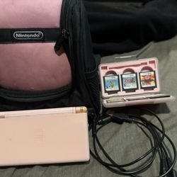 (NDSL) Nintendo DS Lite Coral Pink 2006 with Bag And Case All Original
