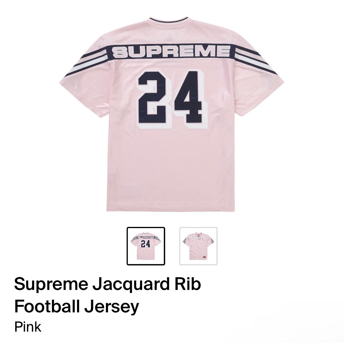 Supreme Jacquard Rib Football Jersey Pink Size M