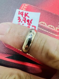 14K Solid White Gold Wedding Band 3.7Gr Size 7