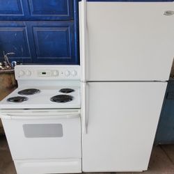 REFRIGERATOR AND ELECTRIC STOVE,  FREE DELIVERY AND INSTALLATION, 30 DAYS WARRANTY 