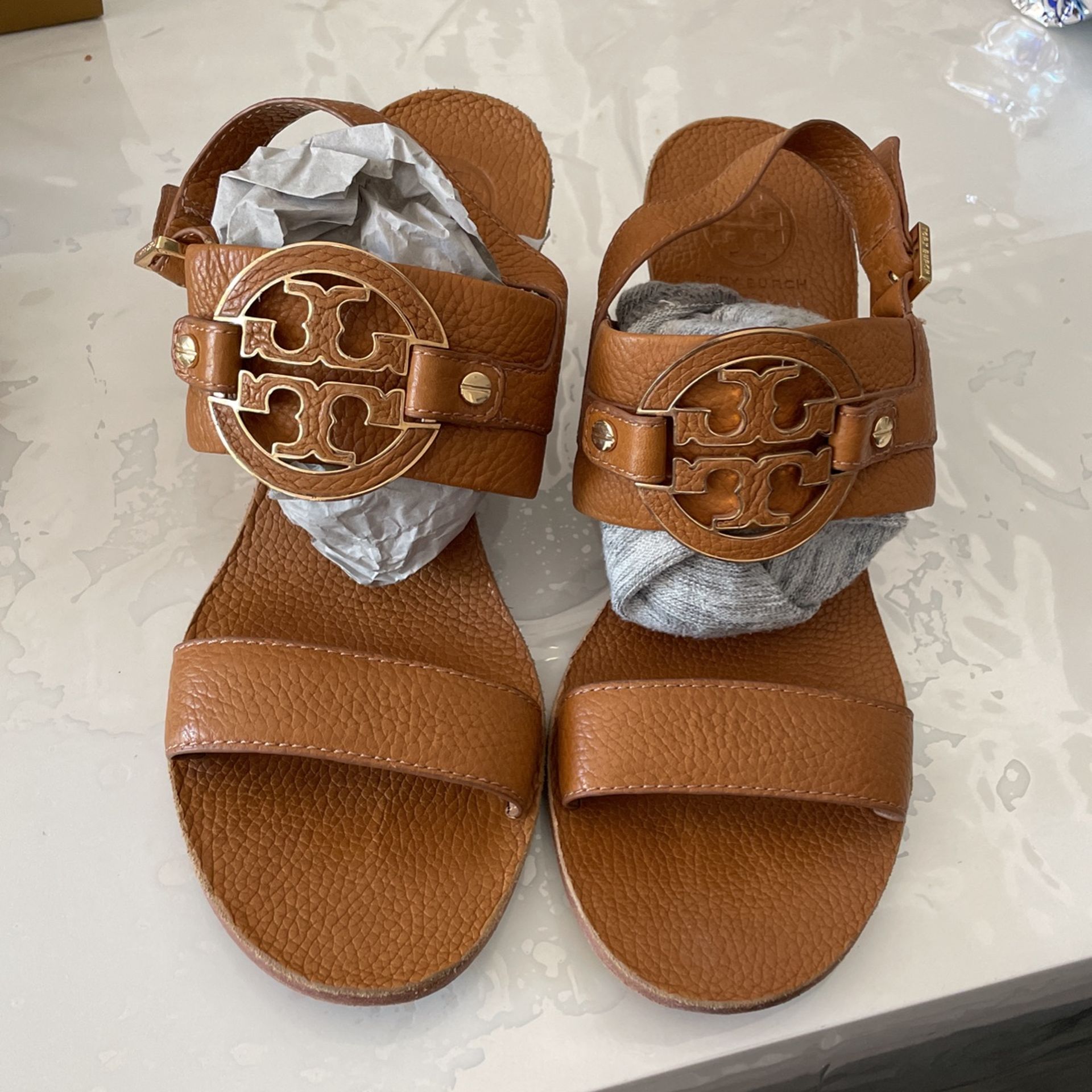 Tory Burch Tan Wedges 8.5