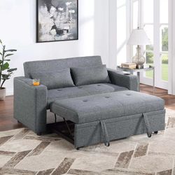 Brand New Grey Convertible Sofa Sleeper 