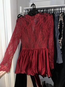 Women Red Meshed Top Dress