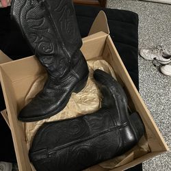 Justin Men Boots- Royal Black Cowhide 