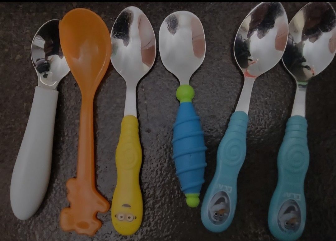 Eight Various Toddler Spoons