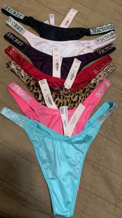 Victoria's Secret Rhinestone Logo Thongs – Set of 7