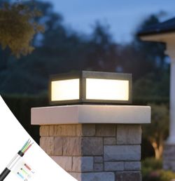 Outdoor Post Light Hard Wired, AC100-240V 11.8" 3000K Square Column Light