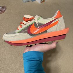 Size 9.5 - Nike LD Waffle Sacai CLOT Kiss Of Death Net Orange Blaze