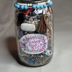 2 Lbs MYSTERY JAR MIX OF JEWELRY Randmom Jars