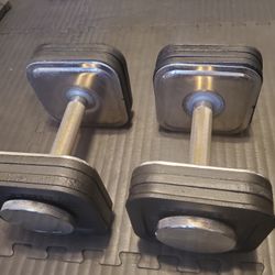 Iron Master Quick-Lock Adjustable Dumbbell System 45 lb Set
