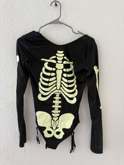 Skeleton Print Long Sleeve Bodysuit
