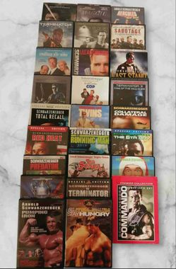 Arnold schwarzenegger DVD Collection-26 Movies! Predator, Terminator, Commando Mint CONDITION $150