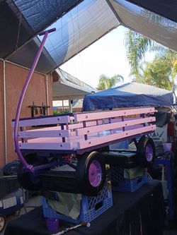 Vintage wagon  steel frame  purple and pink